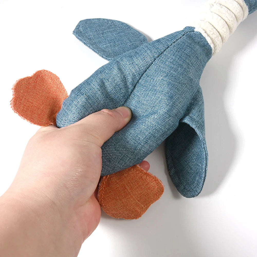 Plüschtier Gans für Hunde – Kuscheltier - Stofftier mit Quietscher
