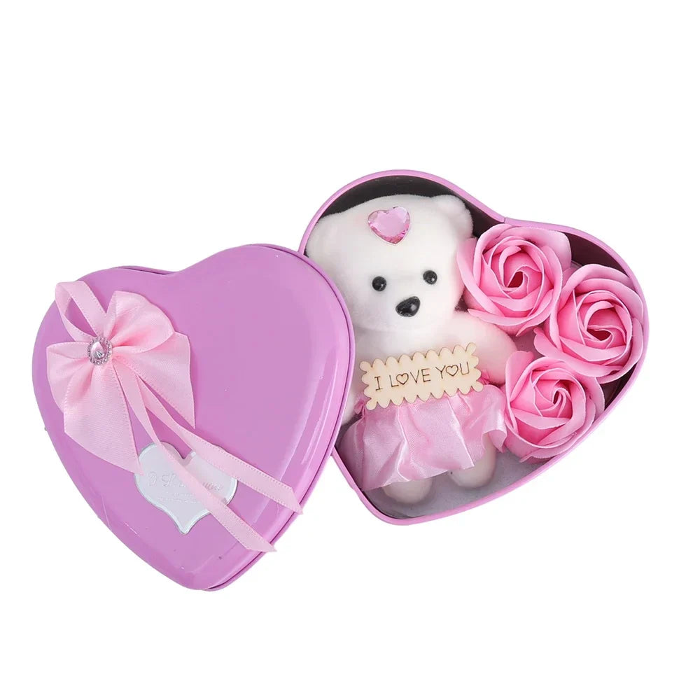 Plüschtier Herz Geschenkbox – Kuscheltier - Stofftier Rosen