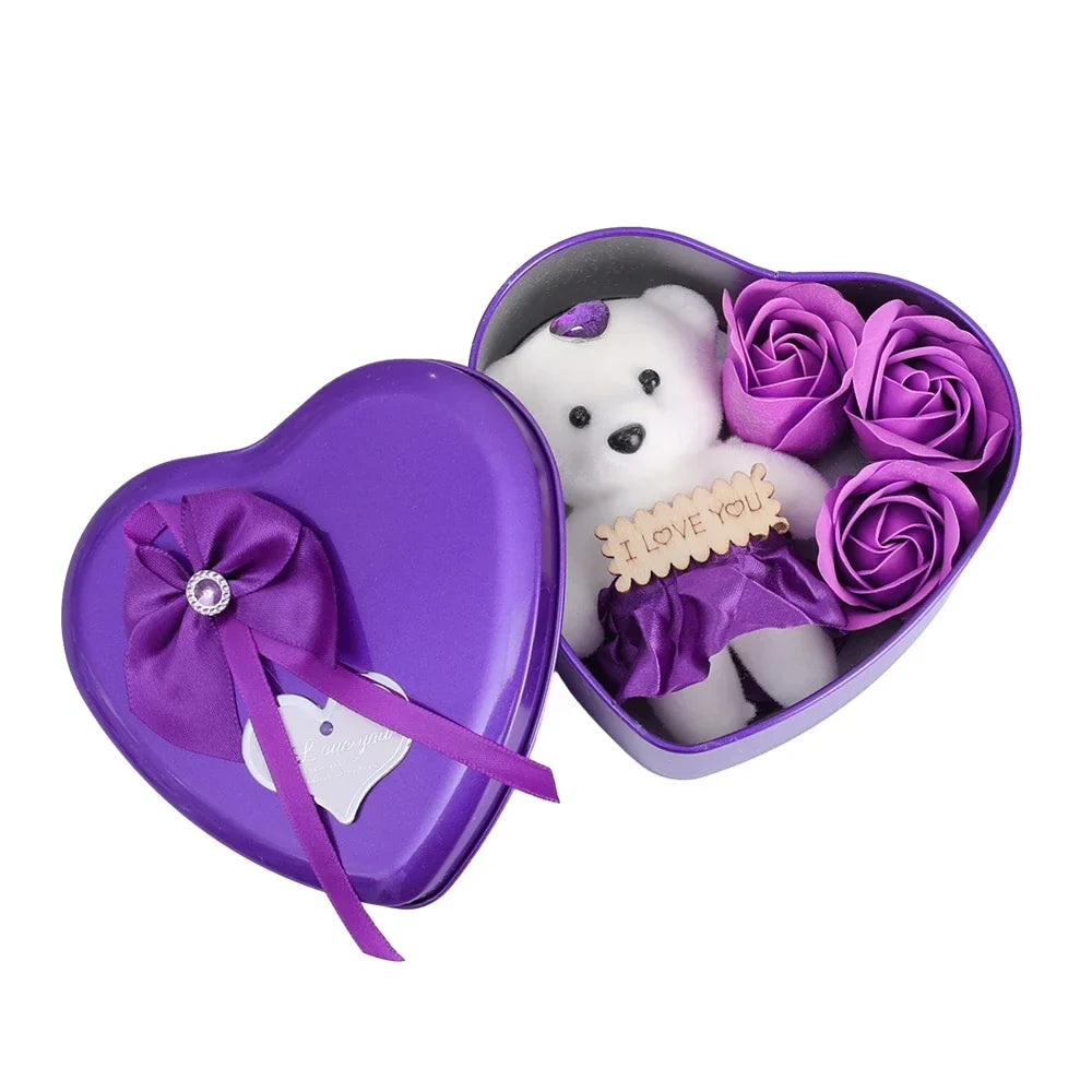 Plüschtier Herz Geschenkbox – Kuscheltier - Stofftier Rosen