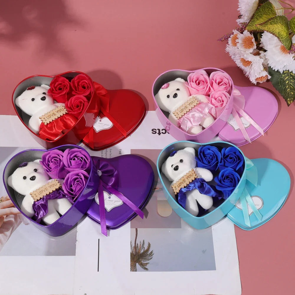 Plüschtier Herz Geschenkbox – Kuscheltier - Stofftier Rosen
