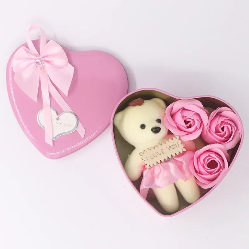 Plüschtier Herz Geschenkbox – Kuscheltier - Stofftier Rosen