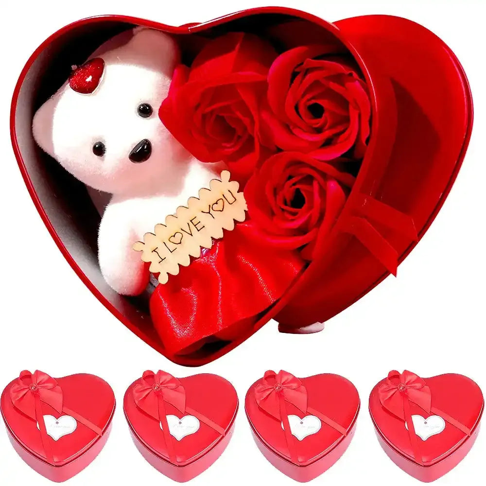 Plüschtier Herz Geschenkbox – Kuscheltier - Stofftier Rosen