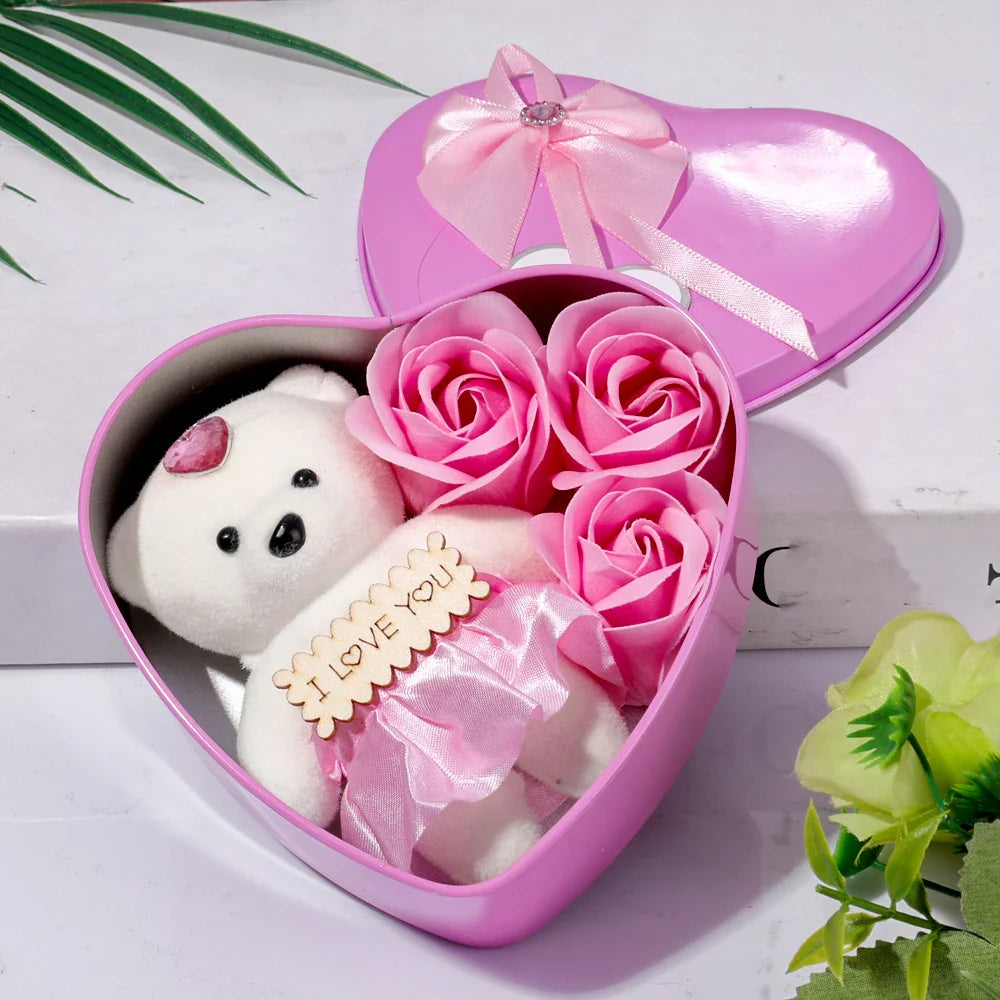 Plüschtier Herz Geschenkbox – Kuscheltier - Stofftier Rosen