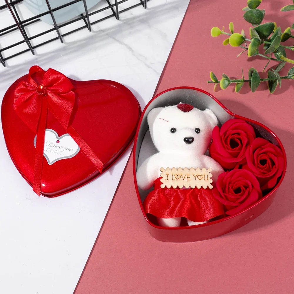 Plüschtier Herz Geschenkbox – Kuscheltier - Stofftier Rosen
