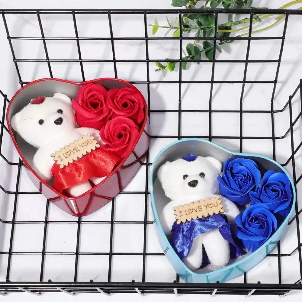 Plüschtier Herz Geschenkbox – Kuscheltier - Stofftier Rosen