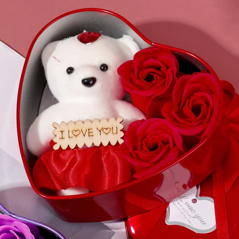 Plüschtier Herz Geschenkbox – Kuscheltier - Stofftier Rosen