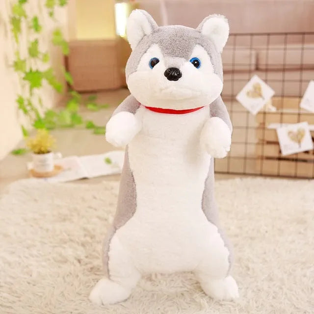 Plüschtier Husky – Kuscheltier - Stofftier grau-weiß