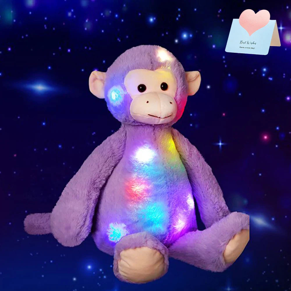 Plüschtier Regenbogen Affe – Kuscheltier - Stofftier mit LED