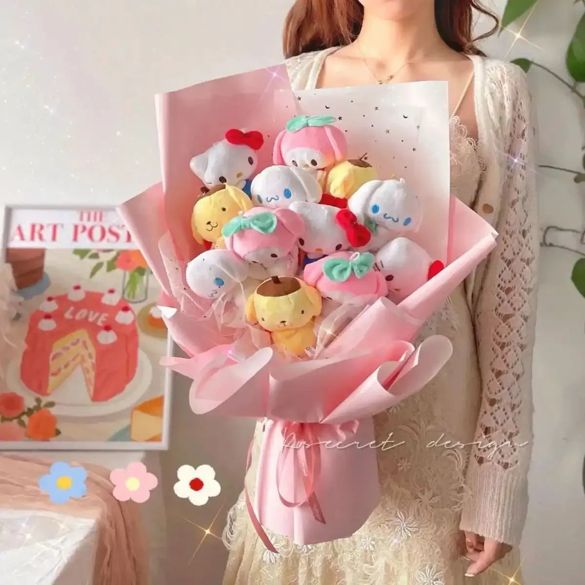 Plüschtier Sanrio Figuren Valentinstag Bouquet – Kuscheltier - Stofftier