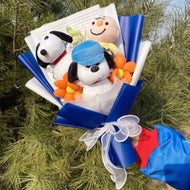 Plüschtier Snoopy – Kuscheltier - Stofftier mit Blumen